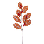 Vickerman RG222576 27.5" Brown And White Felt Holly And Red Berry Spray 4 Per Bag.