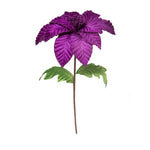 Vickerman RG223166 22" Purple Velvet Glitter Trim Poinsettia 6 Per Bag.