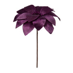 Vickerman RG223366 22" Purple Velvet Sheen Glitter Trim Poinsettia Stem 4 Per Bag.