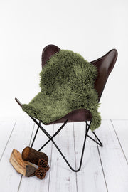 Longwool Curly Sheepskin Rug 2'x3' – Single Pelt Natural Wool Rug with Textured Finish for Indoor Decor by Auskin