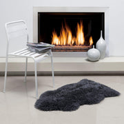 Longwool Curly Sheepskin Rug 2'x3' – Single Pelt Natural Wool Rug with Textured Finish for Indoor Decor by Auskin