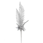 Vickerman RX192807 30" Silver Glitter Fern Berry Artificial Christmas Spray