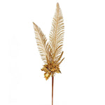 Vickerman RX192808 30" Gold Glitter Fern Berry Artificial Christmas Spray. Includes 2 Sprays Per Pack.