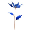 Vickerman RX193502 32" Blue Glitter Poinsettia Artificial Christmas Spray. Includes 2 Sprays Per Pack.