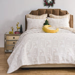 Holiday Lodge Quilt – 2-Piece Twin Bedding Set in Red and Ivory with Reindeer Print