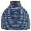 Sagebrook Home 14815-03 Ceramic 14" Beaded Vase, Navy/Gold
