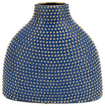 Sagebrook Home 14815-03 Ceramic 14" Beaded Vase, Navy/Gold
