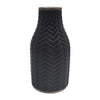 Sagebrook Home 15738-01 10" Chevron Vase, Black