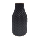Sagebrook Home 15738-01 10" Chevron Vase, Black