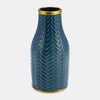 Sagebrook Home 15738-02 10" Chevron Vase, Teal