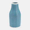 Sagebrook Home 15738-03 10" Chevron Vase, Cameo Blue