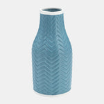 Sagebrook Home 15738-03 10" Chevron Vase, Cameo Blue