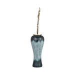 Sagebrook Home 16770-03 Glass, 38" Vase With Aluminum Top, Green/Black
