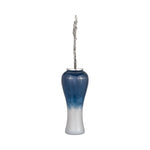 Sagebrook Home 16770-05 Glass, 38" Vase With Aluminum Top, Blue/Wht Ombre