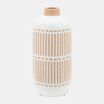 Sagebrook Home 16837-01 Ceramic, 12" Round Aztec Vase, Ivory