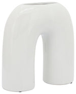 Sagebrook Home 16839-01 Ceramic, 8" Horseshoe Vase, White