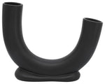 Sagebrook Home 16911-01 Ceramic, 8" U-Shaped Vase With Base, Black