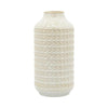 Sagebrook Home 16987-02 Ceramic, 13" Aztec Vase, Ivory