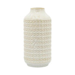 Sagebrook Home 16987-02 Ceramic, 13" Aztec Vase, Ivory