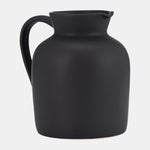 Sagebrook Home 17052-02 Ceramic, 7" Pitcher Vase, Black