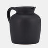 Sagebrook Home 17053-02 Ceramic, 5" Pitcher Vase, Black