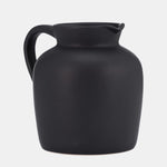 Sagebrook Home 17053-02 Ceramic, 5" Pitcher Vase, Black
