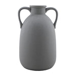 Sagebrook Home 17056-03 Ceramic, 10" Eared Vase, Gray