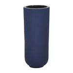 Sagebrook Home 17122-15 Ceramic, 11" Ridged Vase, Navy