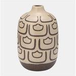 Sagebrook Home 17145 Ceramic, 10" Decorative Vase, Black/Tan