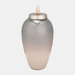 Sagebrook Home 17175-02 20" Glass Vase With Blush Knob, Champagne