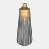 Sagebrook Home 17179-03 Glass, 21" Vase With Ring, Wickhom Gray