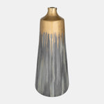 Sagebrook Home 17179-03 Glass, 21" Vase With Ring, Wickhom Gray