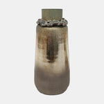 Sagebrook Home 17455-02 Glass, 17", Vase With Bracelet, Nickle With Aloe