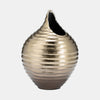 Sagebrook Home 17496-01 Metal, 12", Shel Like Vase, Gold