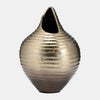 Sagebrook Home 17496-02 Metal, 16", Shel Like Vase, Gold
