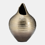 Sagebrook Home 17496-02 Metal, 16", Shel Like Vase, Gold