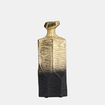 Sagebrook Home 17500-01 Metal, 9", Rigged Vase, Gold/Black