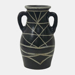 Sagebrook Home 17544-02 Terracotta, 14" Modern Eared Vase, Black