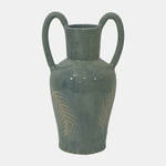 Sagebrook Home 17546-01 Terracotta, 15" Leaf Eared Vase, Mint