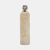 Sagebrook Home 17849-02 Glass, 18" Vase With Pinwhee Top, Ivory/Beige