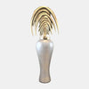 Sagebrook Home 17850-02 Glass, 51" Mid- Century Floor Vase, Gray/Gold Kd