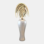 Sagebrook Home 17850-02 Glass, 51" Mid- Century Floor Vase, Gray/Gold Kd