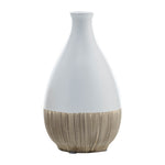 Sagebrook Home 17891-01 Ceramic, 7" 2-Tone Teardrop Vase, Creme/White