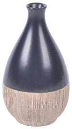 Sagebrook Home 17891-03 Ceramic, 7" 2-Tone Teardrop Vase, Creme/Black