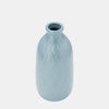 Sagebrook Home 17930-01 Ceramic, 9" Plaid Textured Vase, Cameo Blue