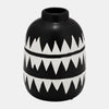 Sagebrook Home 17937-02 Ceramic, 9" Triba Flower Vase, Black/White