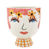 Sagebrook Home 17940 Ceramic, 7" Pretty Eyelash Flower Vase, Pink/White