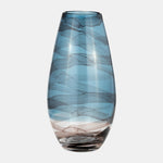 Sagebrook Home 17981-02 Glass, 13" Swir Vase, Blue
