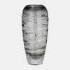 Sagebrook Home 17986 Glass, 13" Veined Vase, Smoke