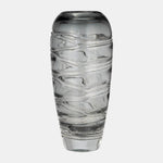 Sagebrook Home 17986 Glass, 13" Veined Vase, Smoke